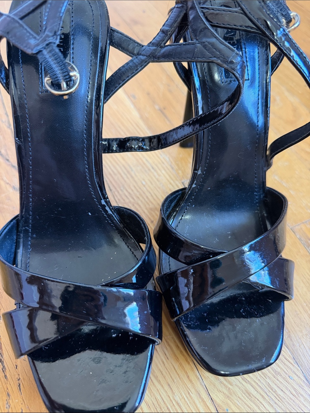 Forever 21 Black Patent Platform Strappy Heels - Picture 5 of 5